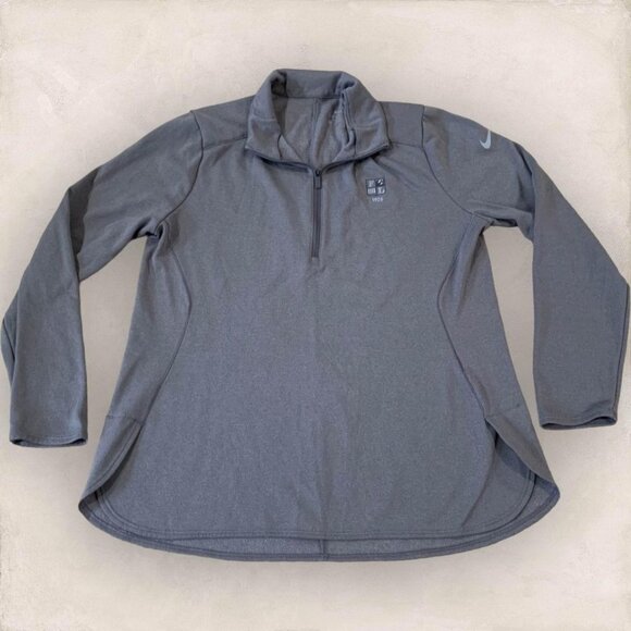 Nike 1/4 Zip Pullover Women’s Size Medium Gray Dri-Fit Athletic Golf Club Logo - Picture 1 of 5